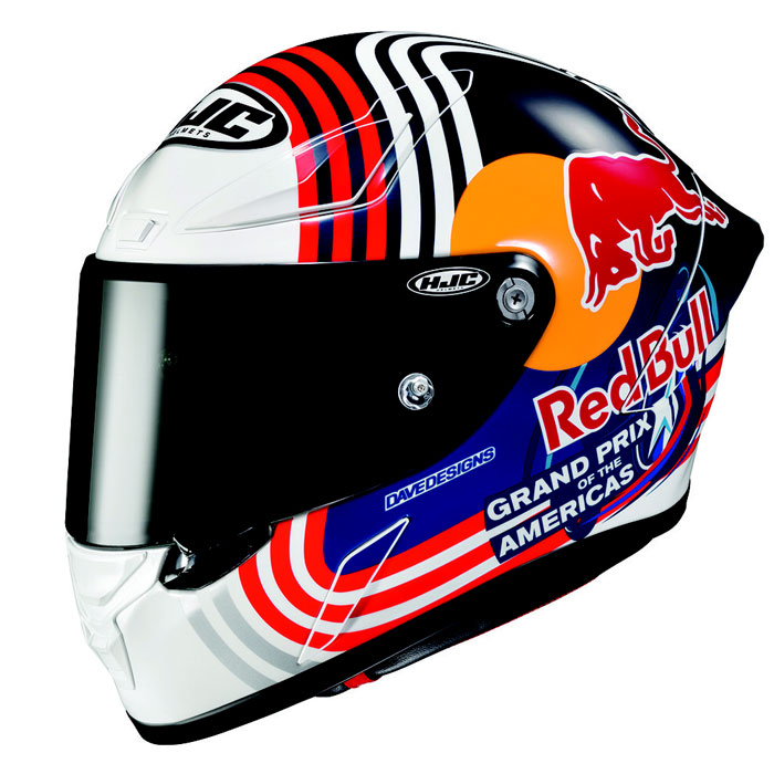 HJC RPHA 1N Red Bull Austin GP Motorcycle Helmet - Left Side